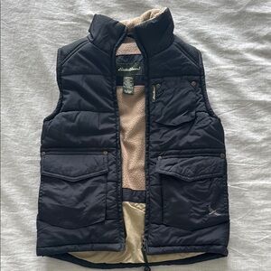 Eddie Bauer Men's Dark Vest with Tan Lining